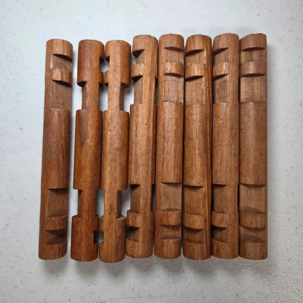 Lincoln Logs Red Wood Replacement Pieces 8 Count 4.5 Inch Building Logs